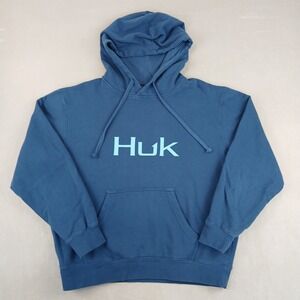 Huk Medium Mens Hoodie Sweatshirt 22x24 Fishing Outdoors FLAW